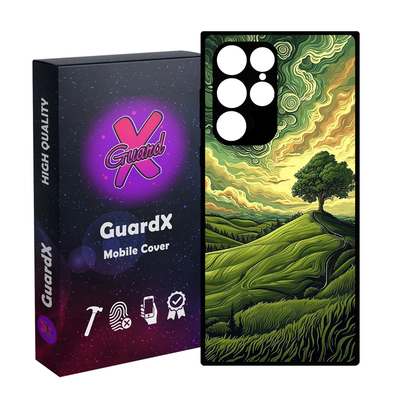 کاور گارد ایکس طرح دشت سبز مدل Glass10790 مناسب برای گوشی موبایل سامسونگ Galaxy S23 Ultra