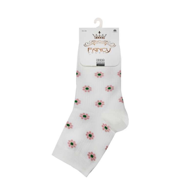 جوراب دخترانه فانسی طرح گل کد 130250