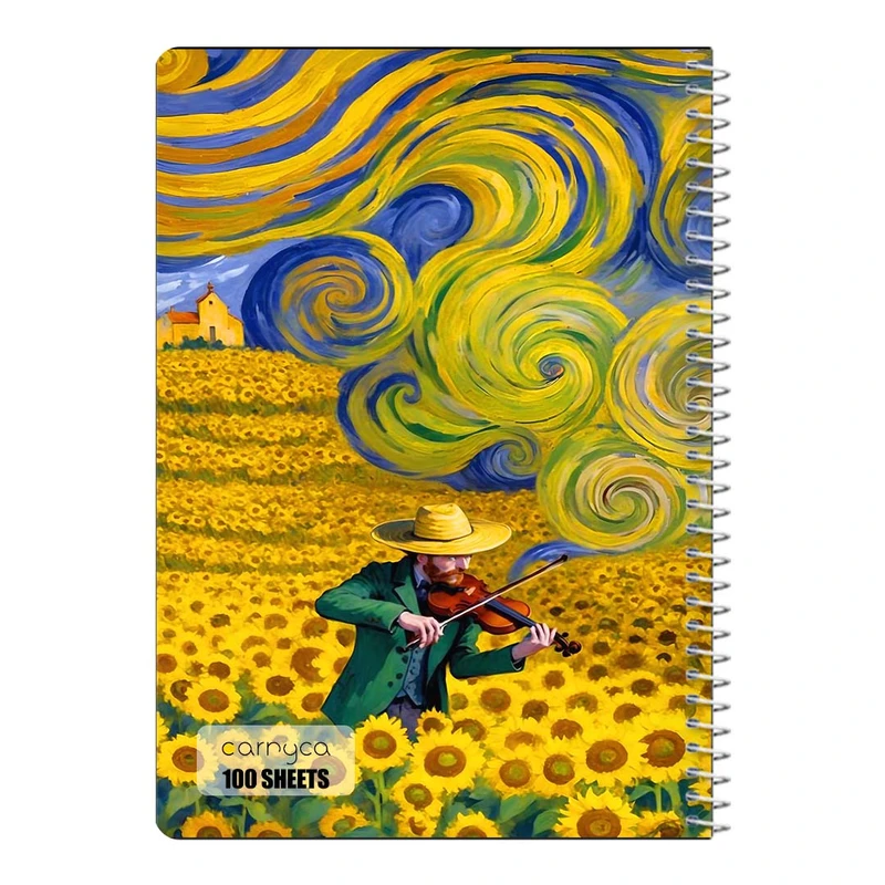 دفتر مشق 100 برگ سیمی کارنیکا طرح فانتزی ون گوگ Van Gogh Fantasy کد 46390