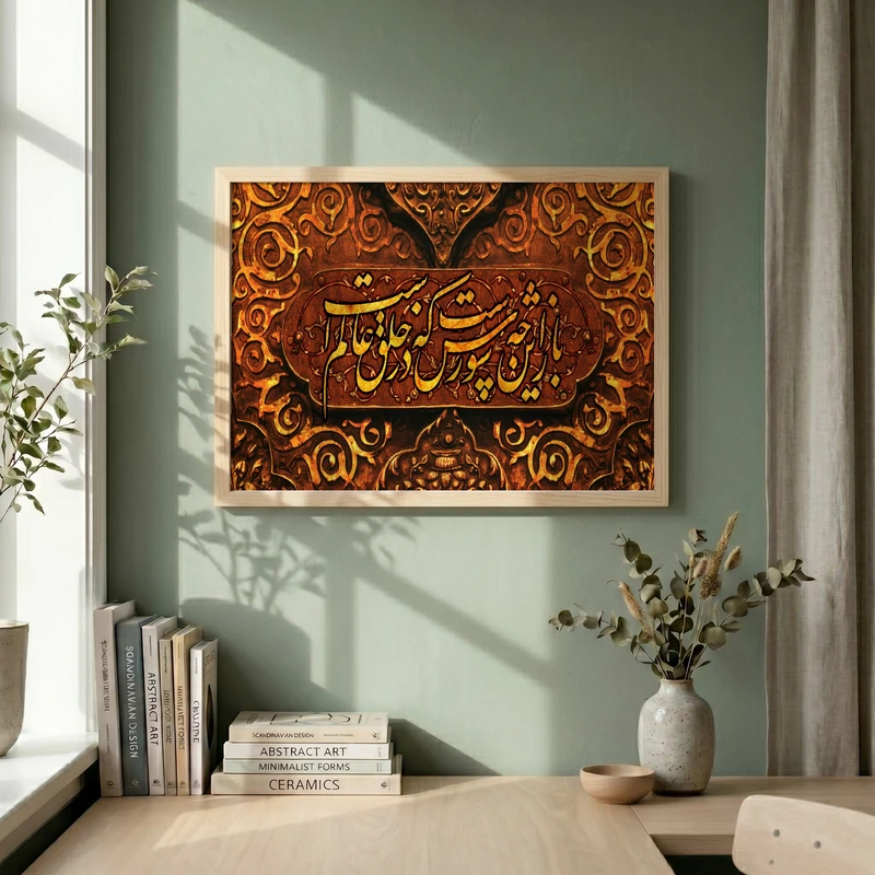 تابلو طرح باز این چه شورش است مدل G14116 فریم کرم روشن