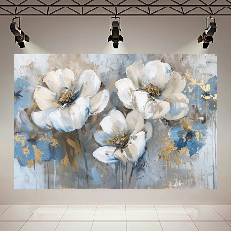 پوستر طرح بک لایت رز سفید مدل اکریلیک طلایی کد AR304578