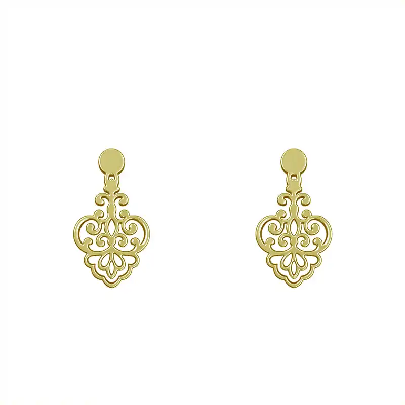 گوشواره طلا 18 عیار زنانه مدوپد مدل اسلیمی کد GA1-15271