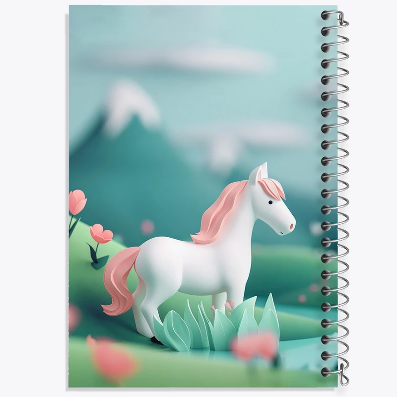 دفتر ژورنال نویسی 50 برگ خندالو مدل نقطه ای طرح اسب تک شاخ کد N2257