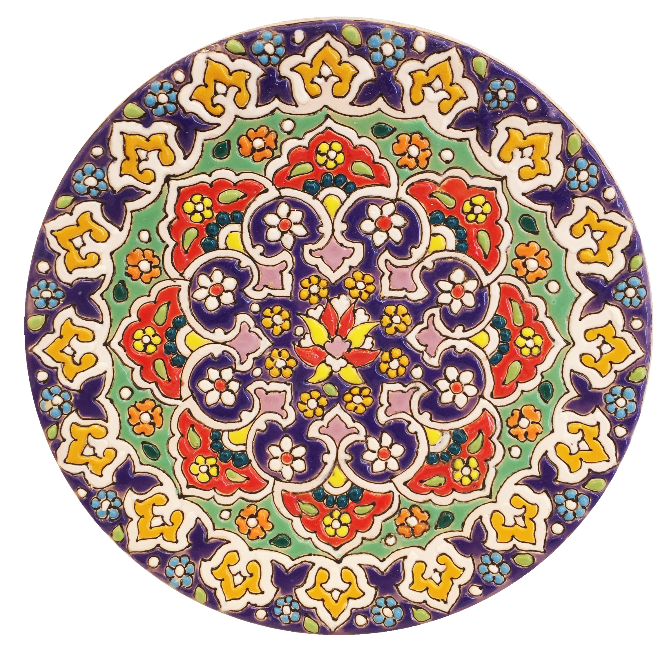 بشقاب میناکاری سفالی زمانیان کد ZMN15046