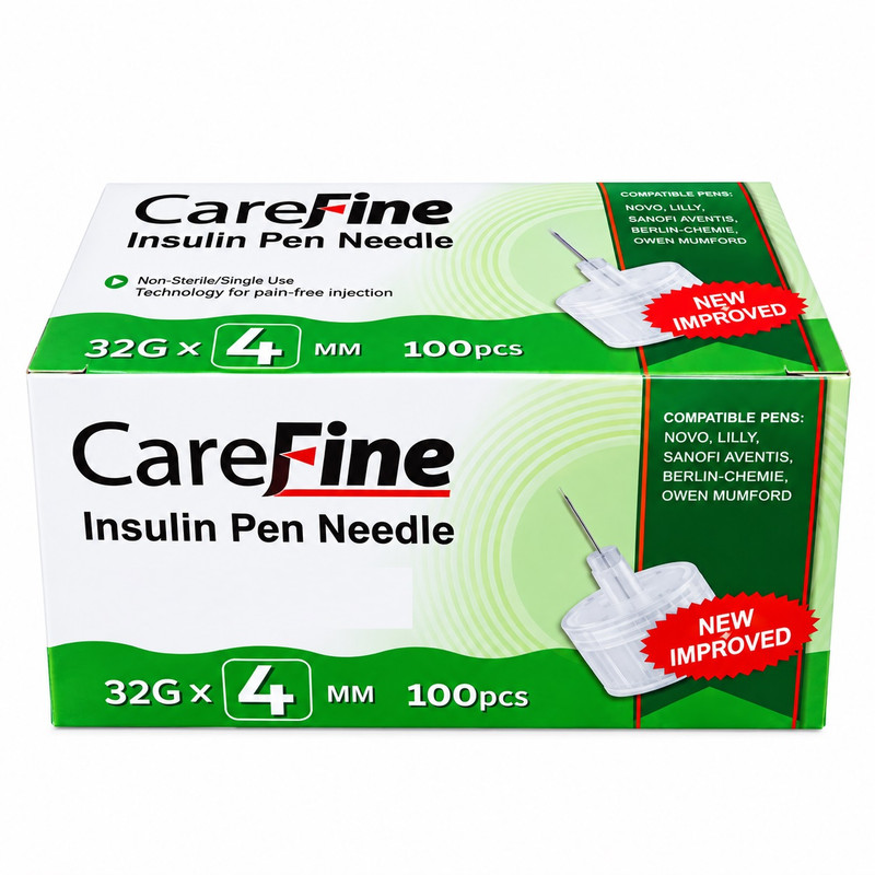 سر سوزن قلم انسولین کرفاین مدل 32G سایز 4 میلیمتر بسته 100 عددی