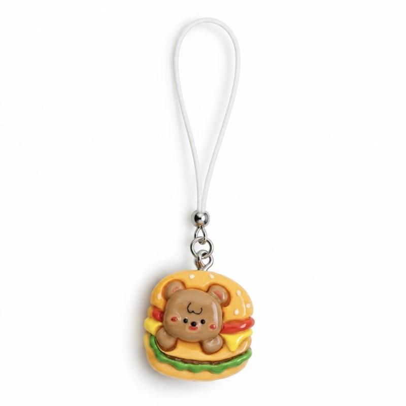 آویز موبایل مدل همبرگر و تدی