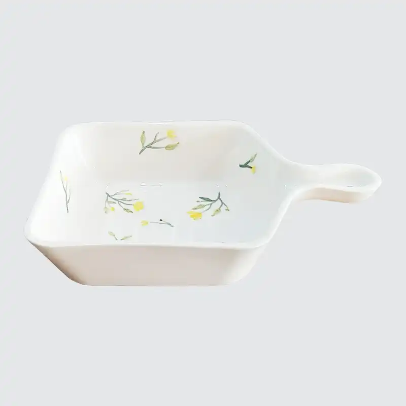 ظرف سرامیکی طرح گل مدل تابه ای کد ZP24