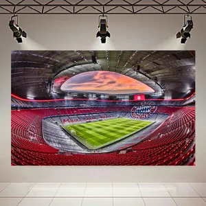 پوستر پارچه ای طرح ورزشگاه فوتبال مدل استادیوم آلیانز آرنا مونیخ آلمان کد AR30595