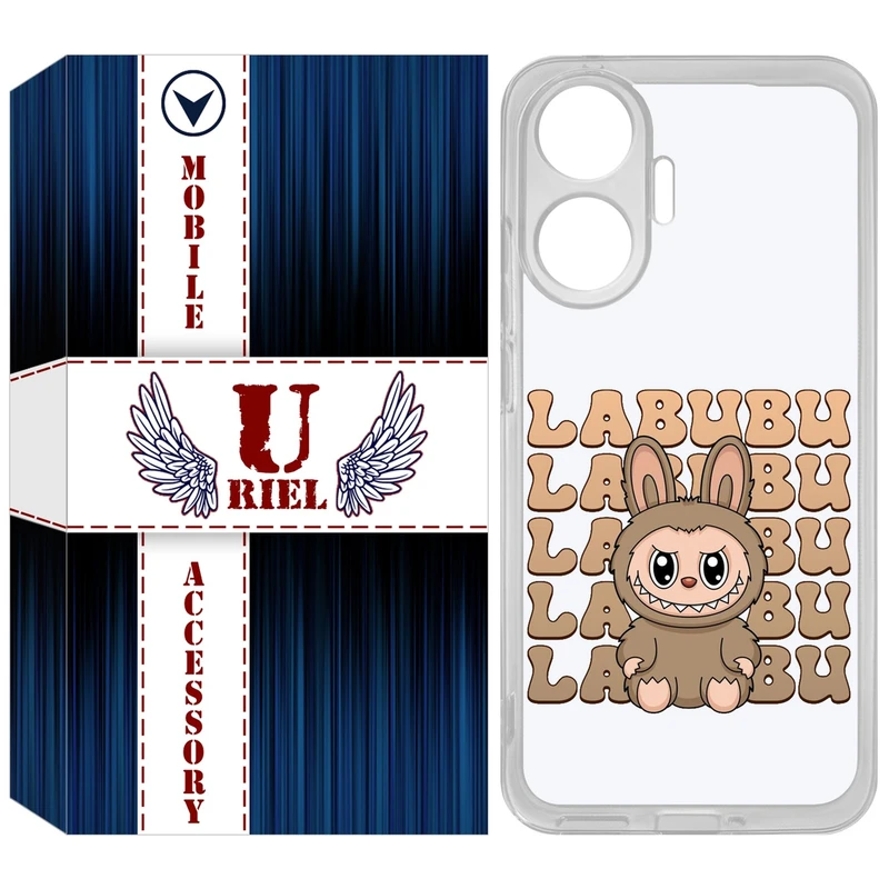 کاور یوریل مدل Clear کد 134 طرح لبوبو Labubu مناسب برای گوشی موبایل شیائومی Poco F7