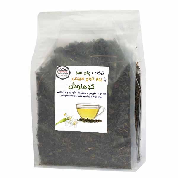 چای سبز ترکیب با بهارنارنج طبیعی کوهنوش - 450گرم