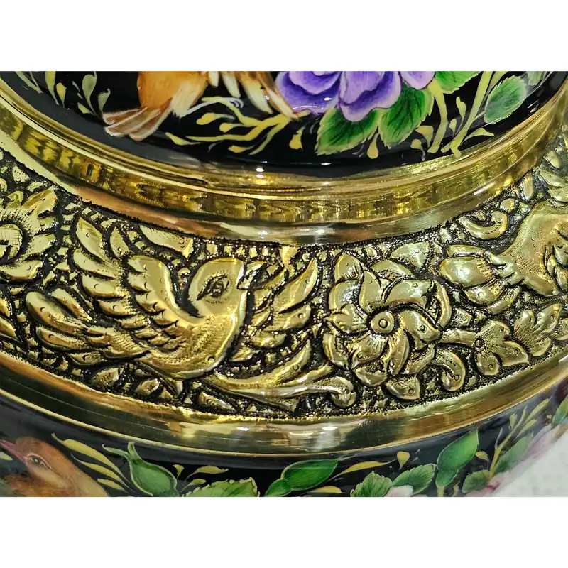 تنگ قلمزنی مدل گل و مرغ کد T40 مجموعه 2 عددی