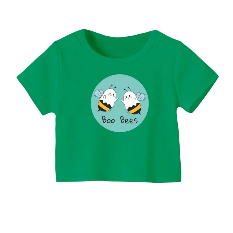 کراپ‌ تی‌شرت آستین کوتاه زنانه مدل روح زنبورنما