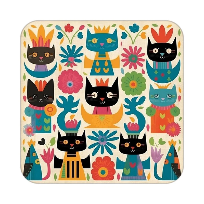 زیر لیوانی کاکتی طرح حیوانات رنگی مدل mp27119