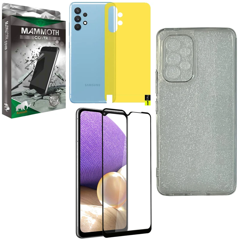 کاور ماموت مدل MMT-PC-AAA مناسب برای گوشی موبایل سامسونگ Galaxy A32 4G به همراه محافظ صفحه نمایش و محافظ پشت گوشی