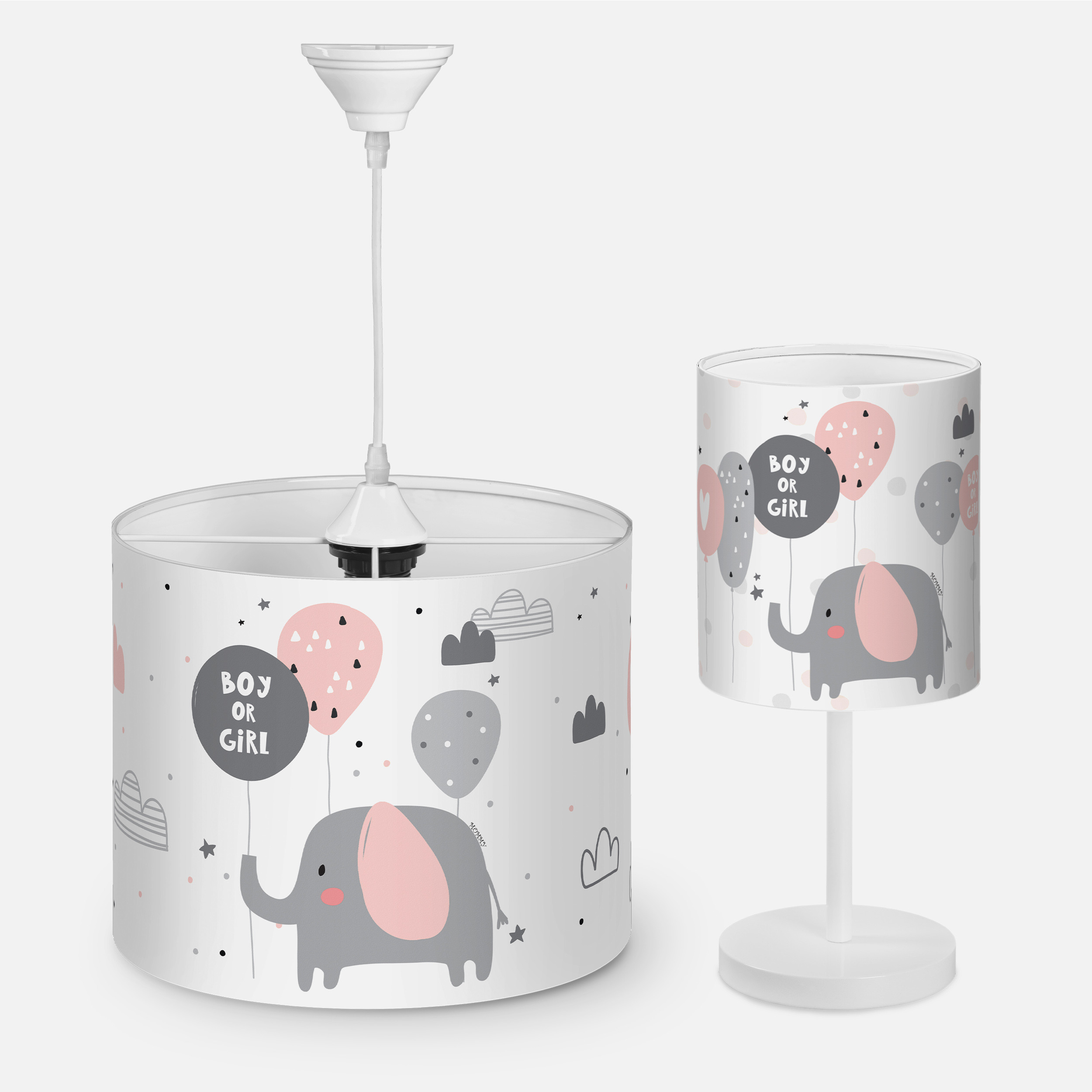 لوستر و آباژور کودک مدل فیل و بادکنک کد EL-P-4765