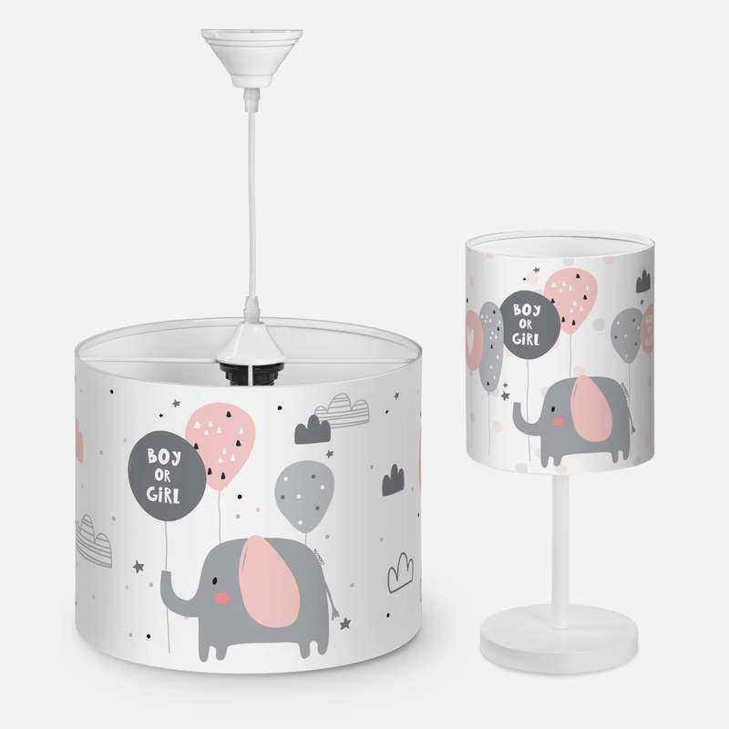 لوستر و آباژور کودک مدل فیل و بادکنک کد EL-P-4765