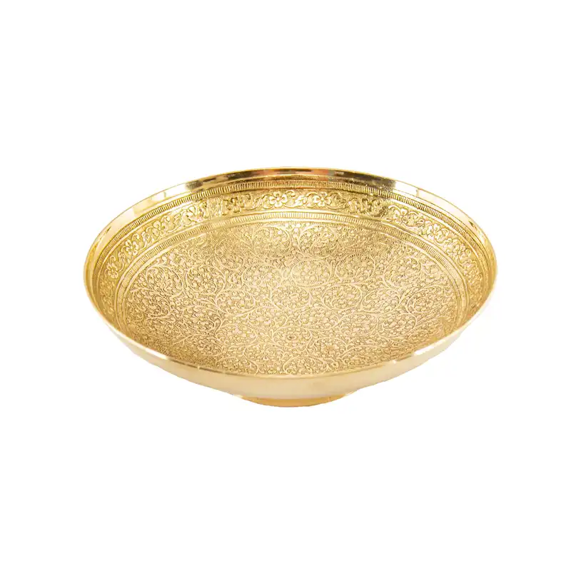 شکلات خوری برنزی مدل  نیم پایه قلم زنی پرکار وارداتی کد 59652