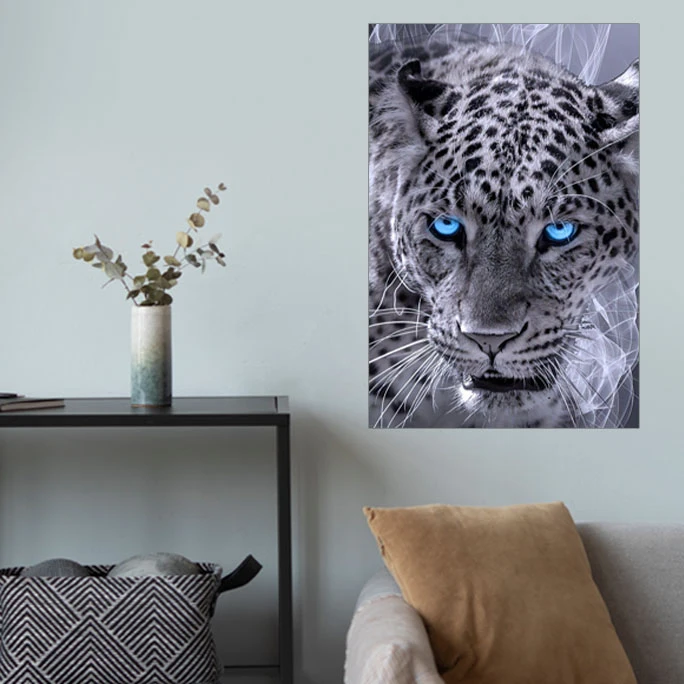 پوستر گوفی مدل پلنگ سفید جذاب طرح حیوانات و حیات وحش Panther Animal Poster کد WH18
