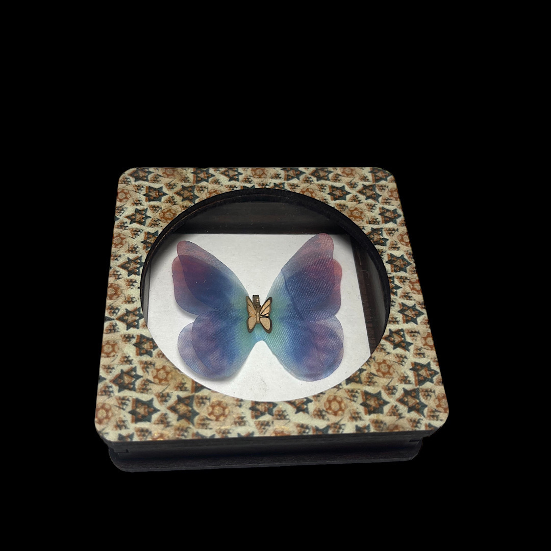 آویز گردنبند طلا 18 عیار زنانه وی وی گلد گالری مدل پروانه