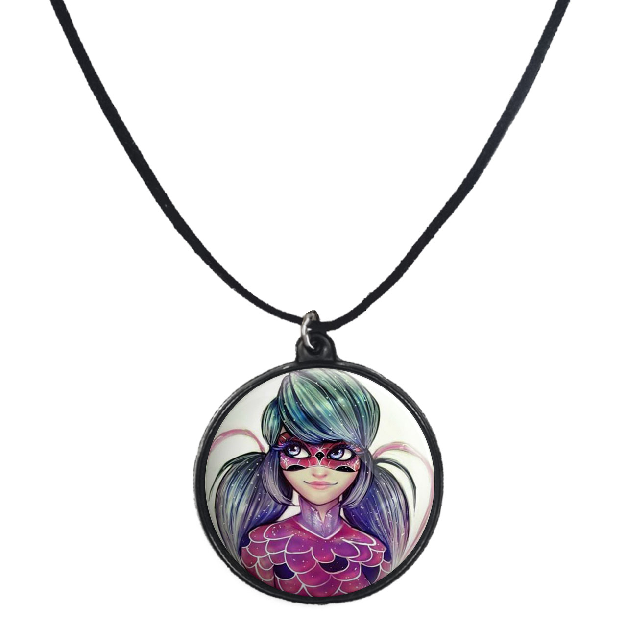 گردنبند پرمانه طرح کفشدوزکی کد pmb.610 مدل دو طرفه