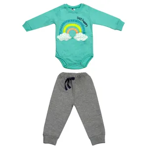 ست بادی و شلوار دخترانه مدل رنگین کمان