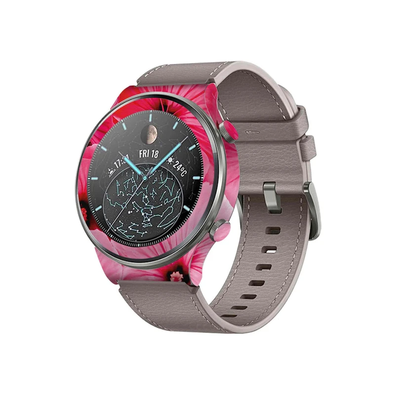 برچسب ماهوت طرح Pink-Flower مناسب برای ساعت هوشمند هوآوی Watch GT 2 Pro