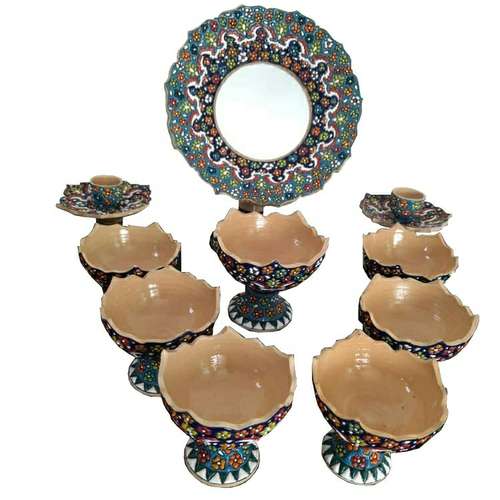 مجموعه ظروف هفت سین 10 پارچه مدل میناکاری