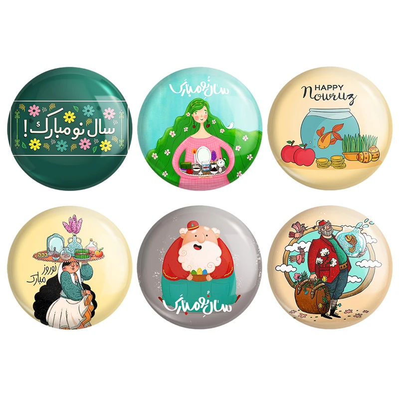 مگنت خندالو طرح نوروز کد 1549A مجموعه 6 عددی
