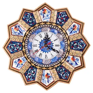 ساعت دیواری خاتم کاری مدل خورشیدی کد 0015