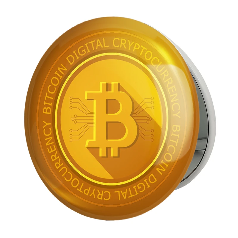 آینه جیبی خندالو طرح ارز دیجیتال بیت کوین مدل تاشو کد 10883 