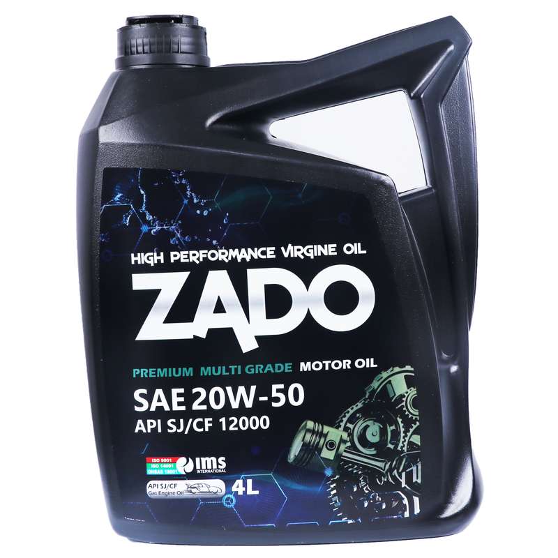روغن موتور زادو مدل SAE 20W50-SJ/CF-12000 حجم 4 لیتر