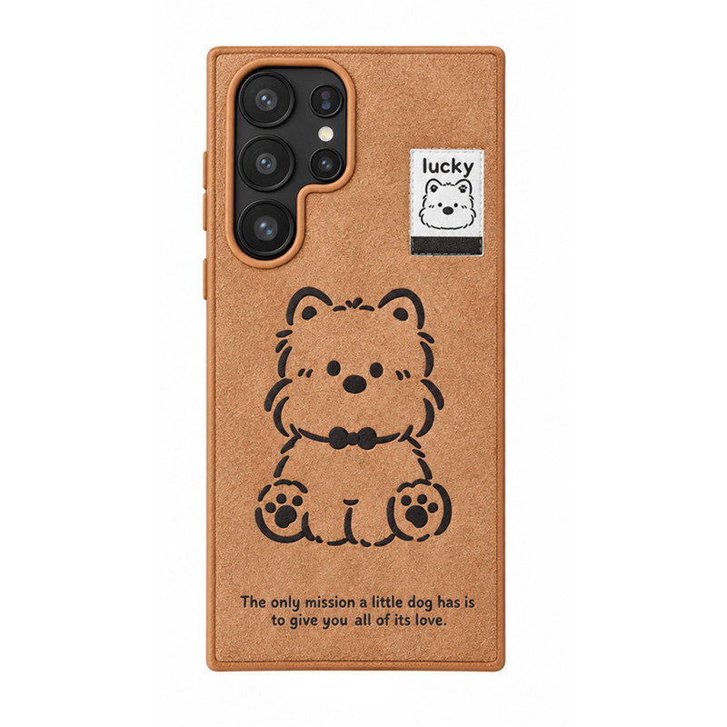 کاور مدل LovelyPup مناسب برای گوشی موبایل سامسونگ Galaxy S23 Ultra به همراه آویز پام‌پام