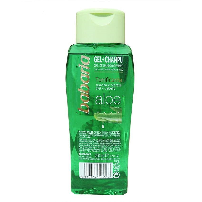 شامپو مو و بدن باباریا مدل Aloe vera حجم 200 میلی لیتر