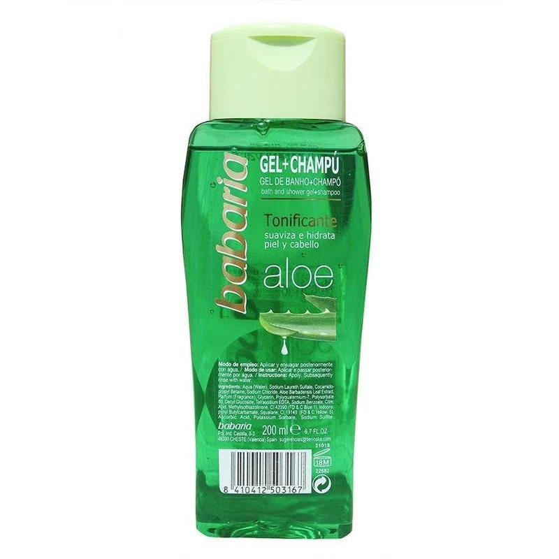 شامپو مو و بدن باباریا مدل Aloe vera حجم 200 میلی لیتر