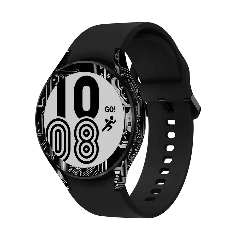  برچسب ماهوت طرح Black-Printed-Circuit-Board مناسب برای ساعت هوشمند سامسونگ Watch4 44mm