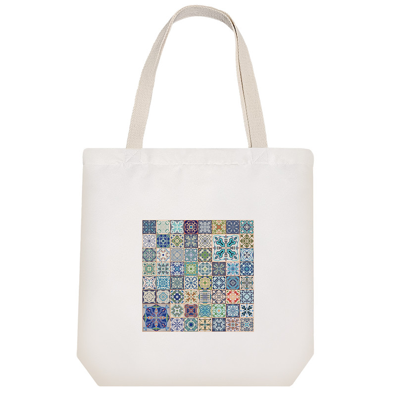 ساک خرید پارچه ای خندالو طرح کاشی مدل توت بگ کد 51