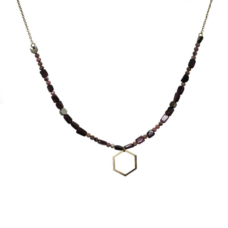 گردنبند طلا 18 عیار دخترانه مدل سنگ طبیعی گردنبند طلا 18 عیار دخترانه مدل سنگ طبیعی