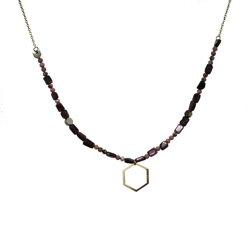 گردنبند طلا 18 عیار دخترانه مدل سنگ طبیعی گردنبند طلا 18 عیار دخترانه مدل سنگ طبیعی