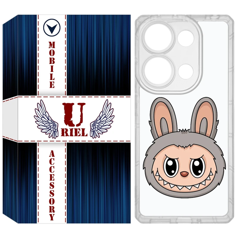 کاور یوریل مدل Clear کد 114 طرح لبوبو Labubu مناسب برای گوشی موبایل شیائومی Redmi Note 14S / Note 13 Pro 4G / Poco M6 Pro 4G