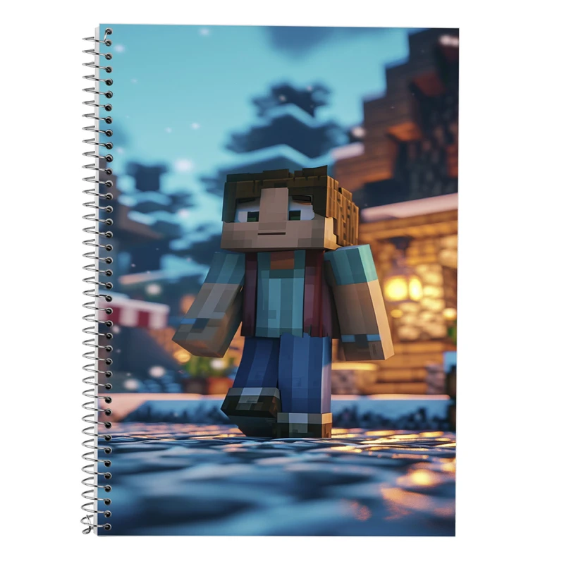 دفتر زبان 50 برگ مدوپد مدل دو خط طرح ماینکرفت minecraft کد DF14008