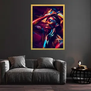 تابلو بکلیت طرح چهره هنری و رنگی مدل قاب شاسی T-S10344