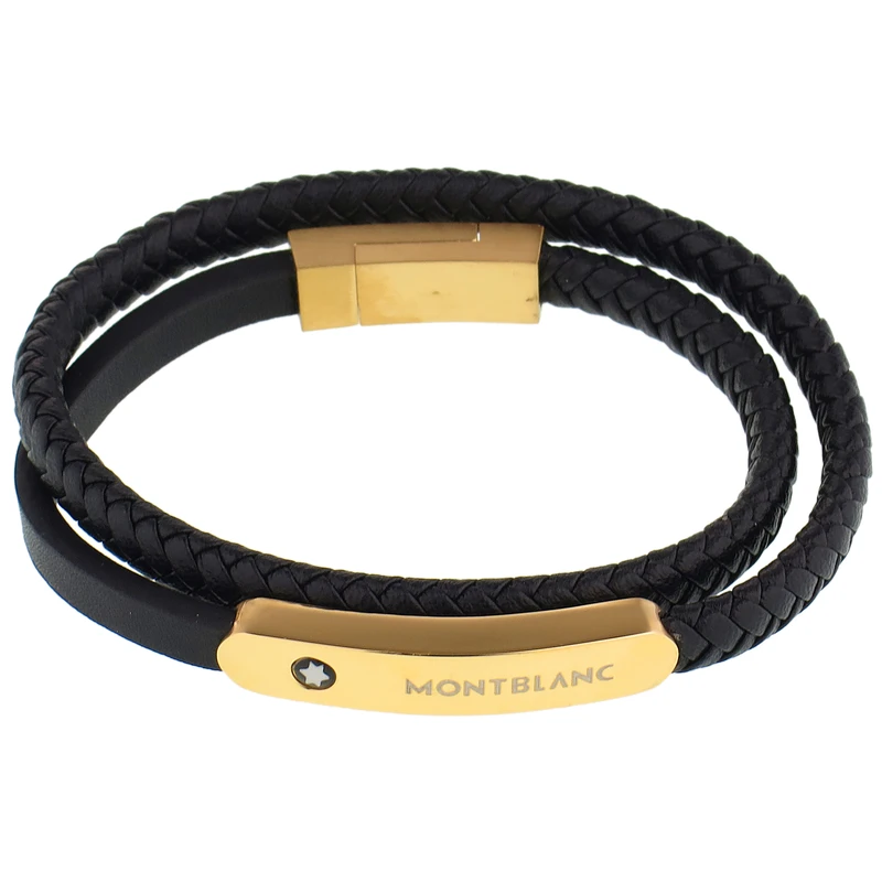 دستبند مردانه مون بلان مدل چرم دو دور اسپرت کد 59686