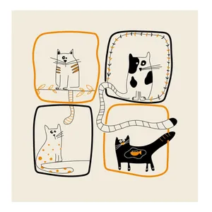 کاغذ كادو گوشه مدل گربه - PT509