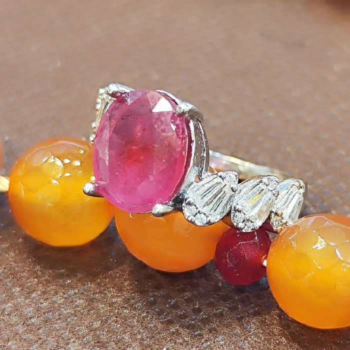 انگشتر نقره زنانه مدل سنگ یاقوت آفریقایی کد 5005