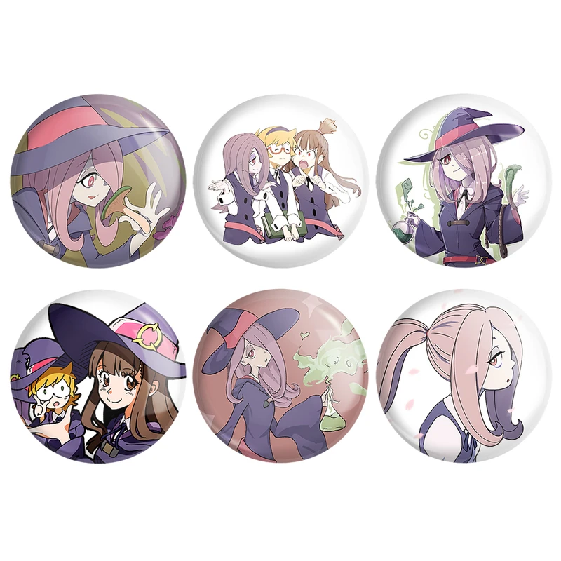 مگنت خندالو طرح انیمه جادوگران کوچک Little Witch Academia کد 1405A مجموعه 6 عددی