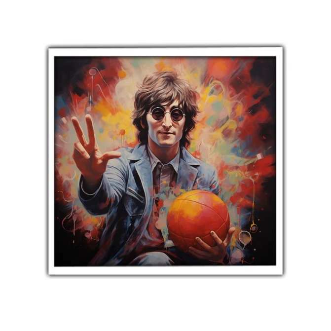 تابلو نوری بکلیت طرح نقاشی جان لنون مدل W-MID-16843