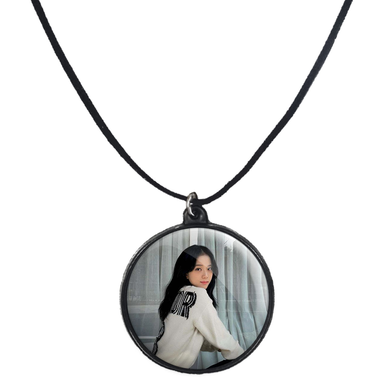 گردنبند پرمانه طرح بلک پینک کد pmb.6770 مدل دو طرفه