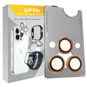محافظ لنز دوربین اسپریگ مدل Ring Metal Luxury مناسب برای گوشی موبایل اپل Iphone 17 Pro / 17 Pro max