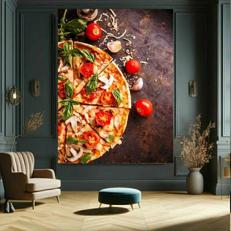 پوستر دیواری طرح پیتزا مدل مواد غذایی کد FP105326