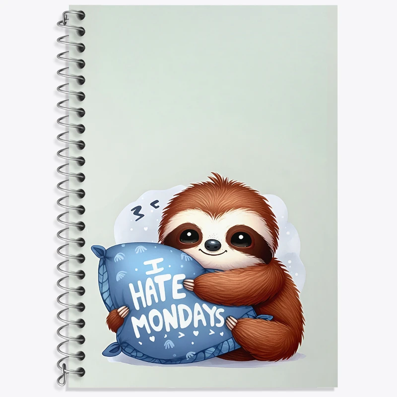 دفتر زبان 50 برگ خندالو مدل سه خط طرح تنبل بامزه کد N3316